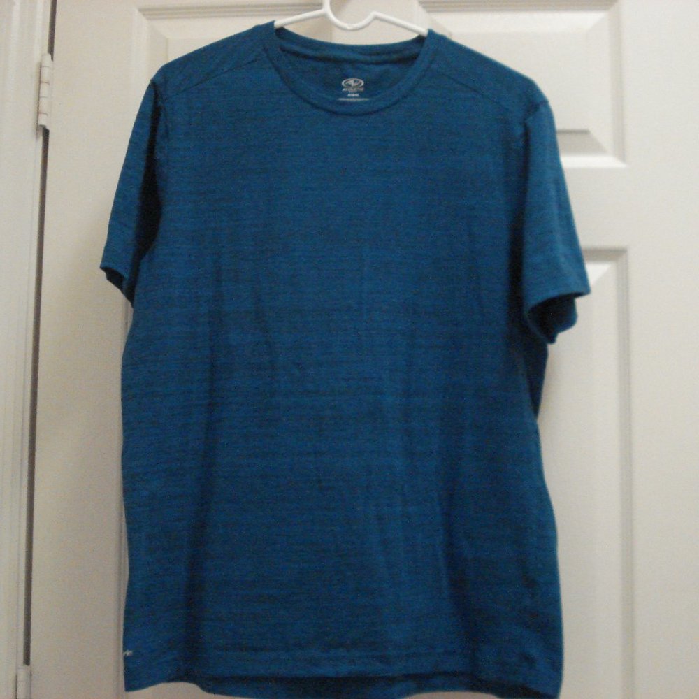 Athletic Works Driworks Heathered Blue Short Sleeve T-Shirt Size Medium EUC
